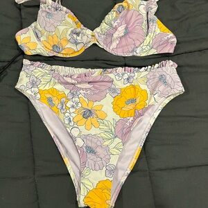 Target Floral Bikini - Yellow, Purple, and Cream